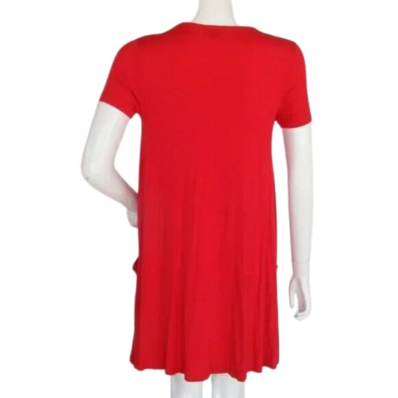 ASOS Relaxed Dress, 6, Jersey, Loose Shift, Pockets, Short sleeve, Solid Red - Picture 4 of 11